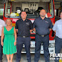 v.l.n.r.: Wehrführer Heiko Schlang, Feuerwehrsachbearbeiterin Dagmar Menzel, Löschbezirksführer Christoph Ewen, stv. Löschbezirksführer Markus Menzel, stv. Wehrführer Thomas Roth